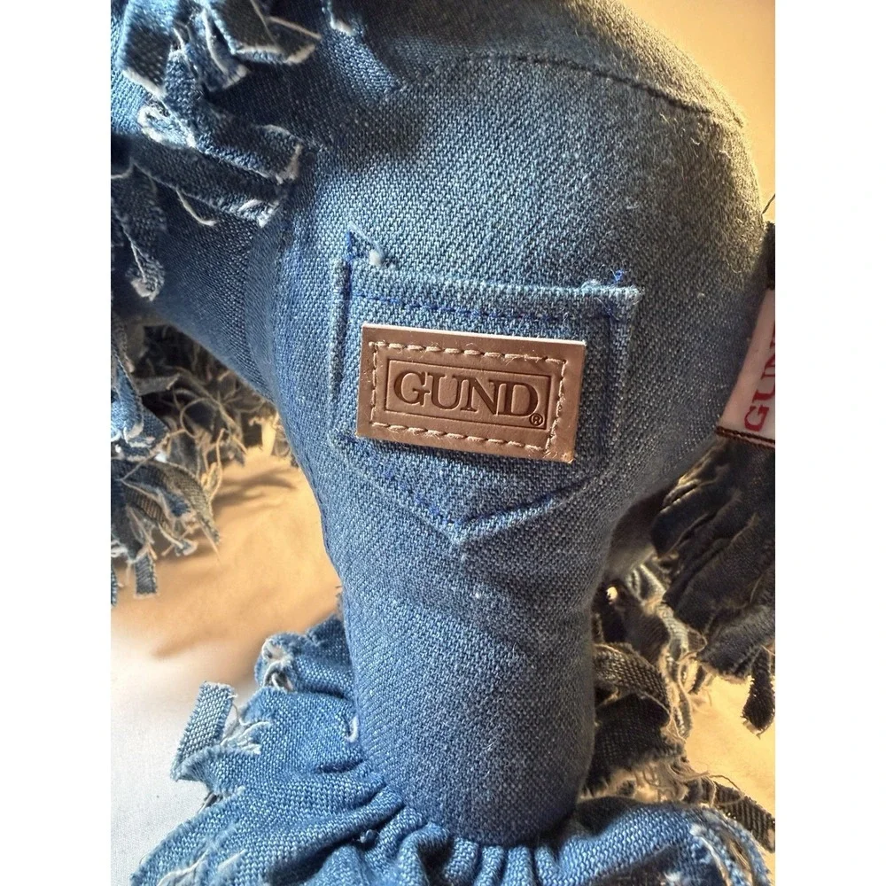Vintage Dog GUND‎ Blue Denim Jimmy Jeans Poodle Stuffed Animal Plush